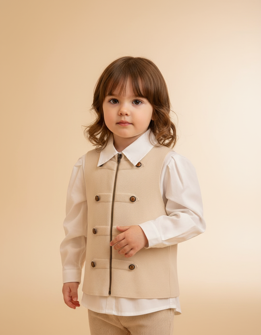 Allegra Ribbed Gilet – Button-Front  Miss Grant