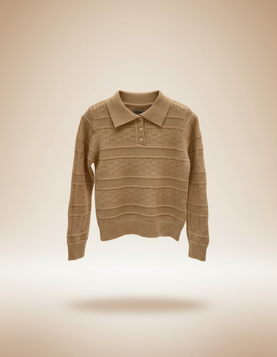 Giulia Knitwear – Button-Front Polo Neck  Miss Grant