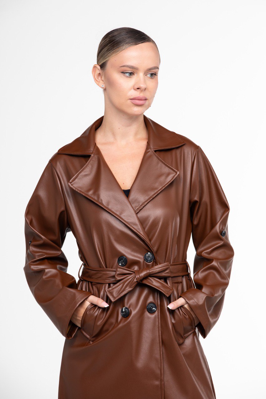 Leather Coat - Voile Fashion