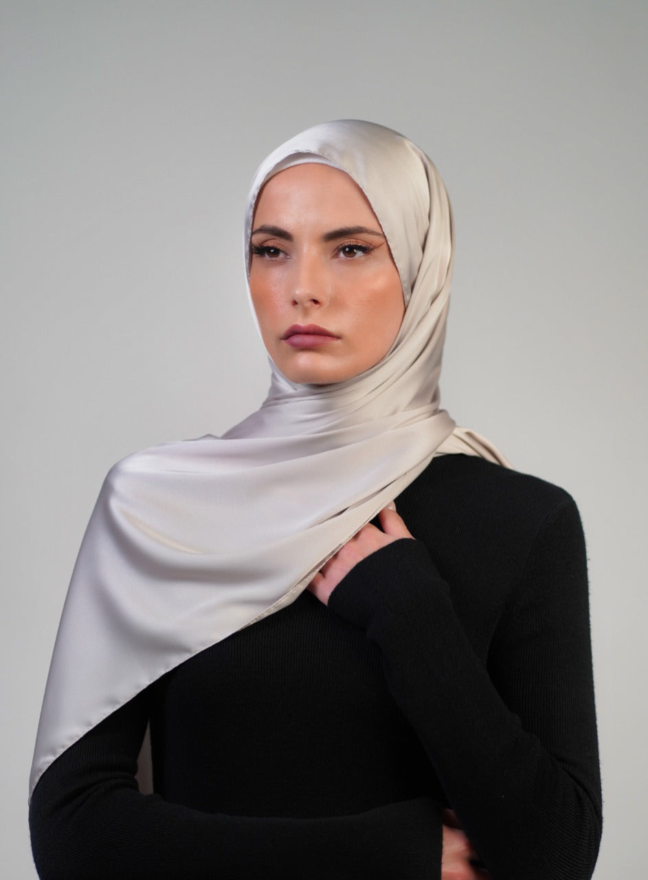 Plain Satin Hijab - Voile Fashion