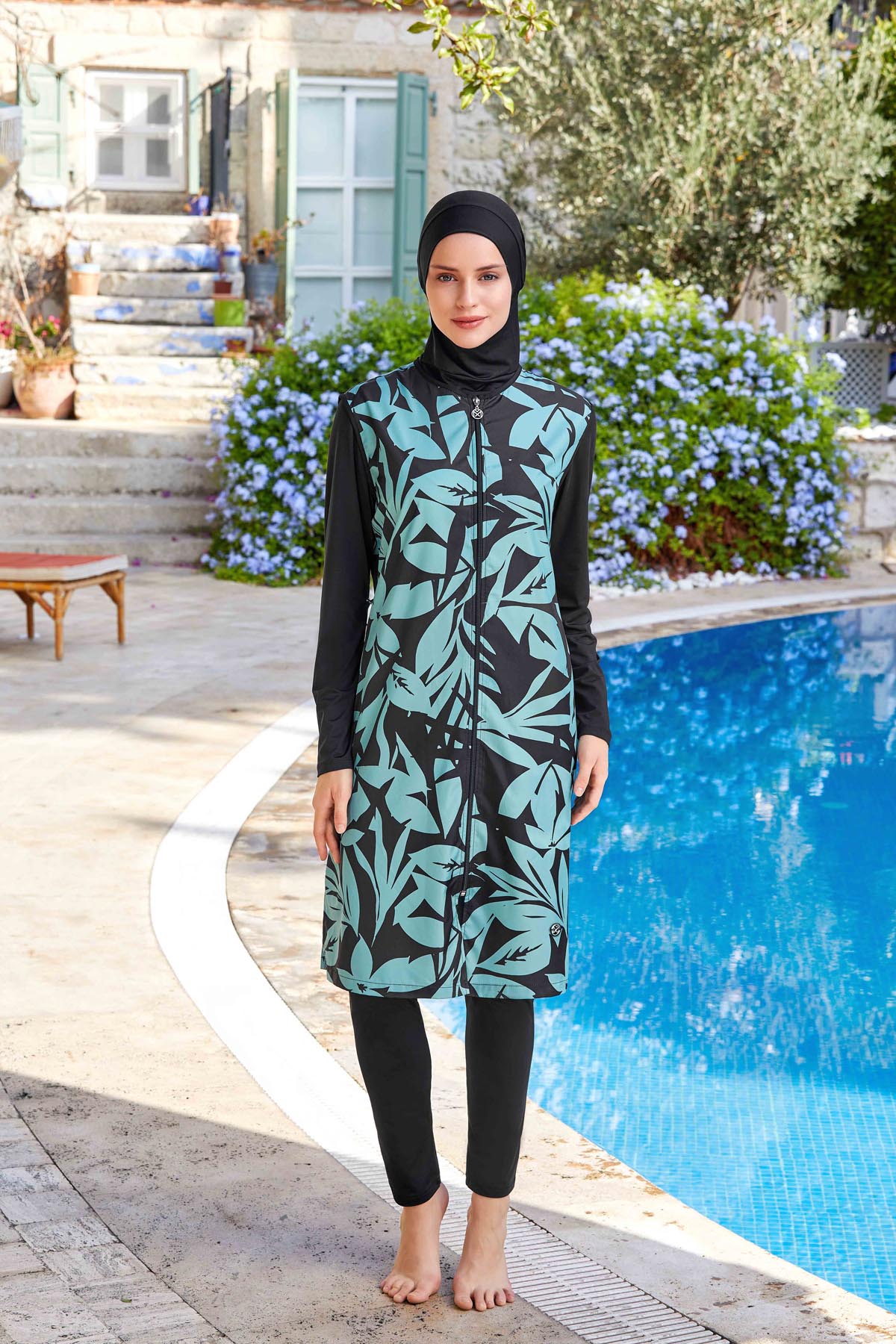 Maresiva Burkini Swimsui-8252-B  Voile