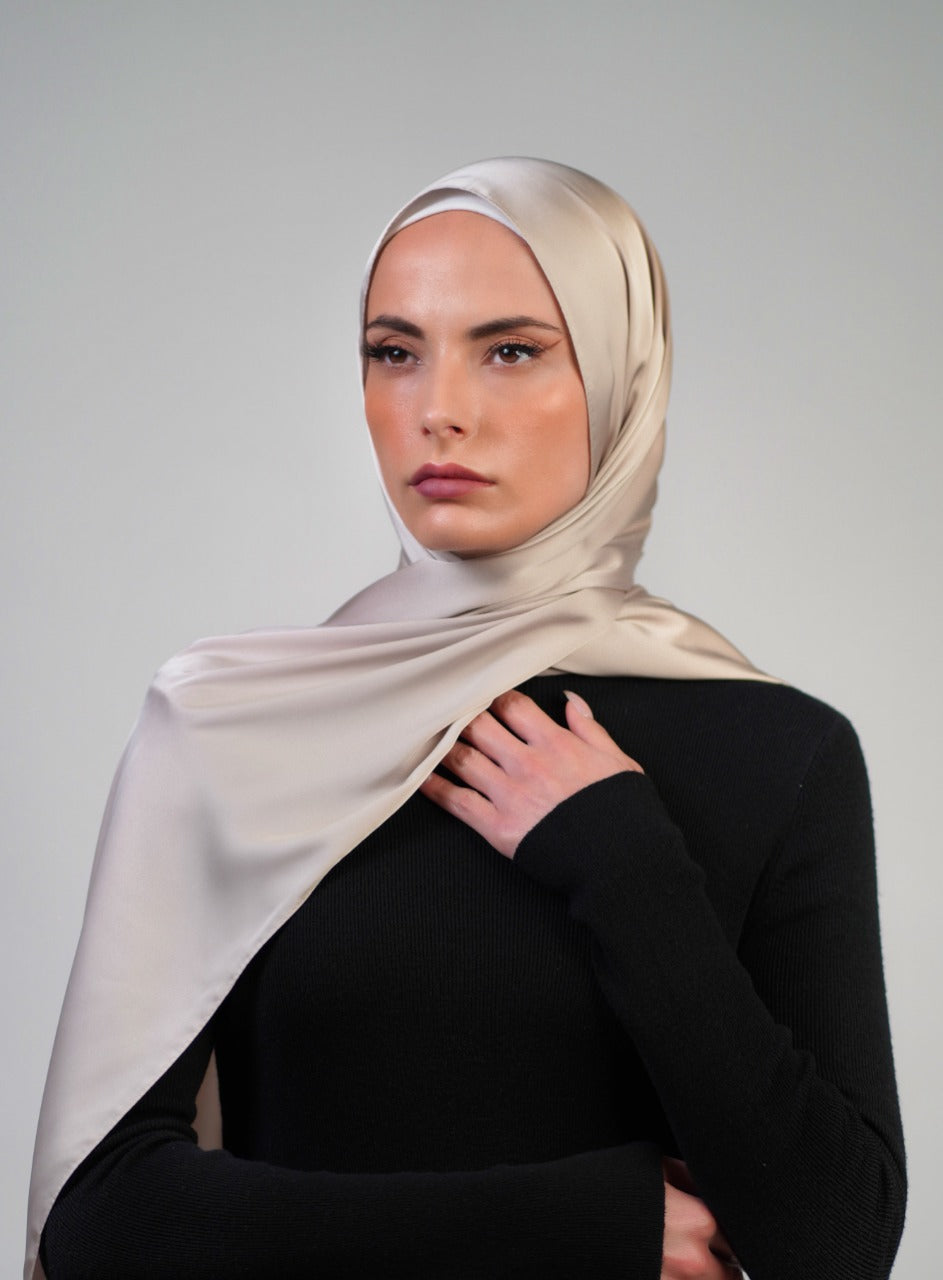 Plain Satin Hijab - Voile Fashion