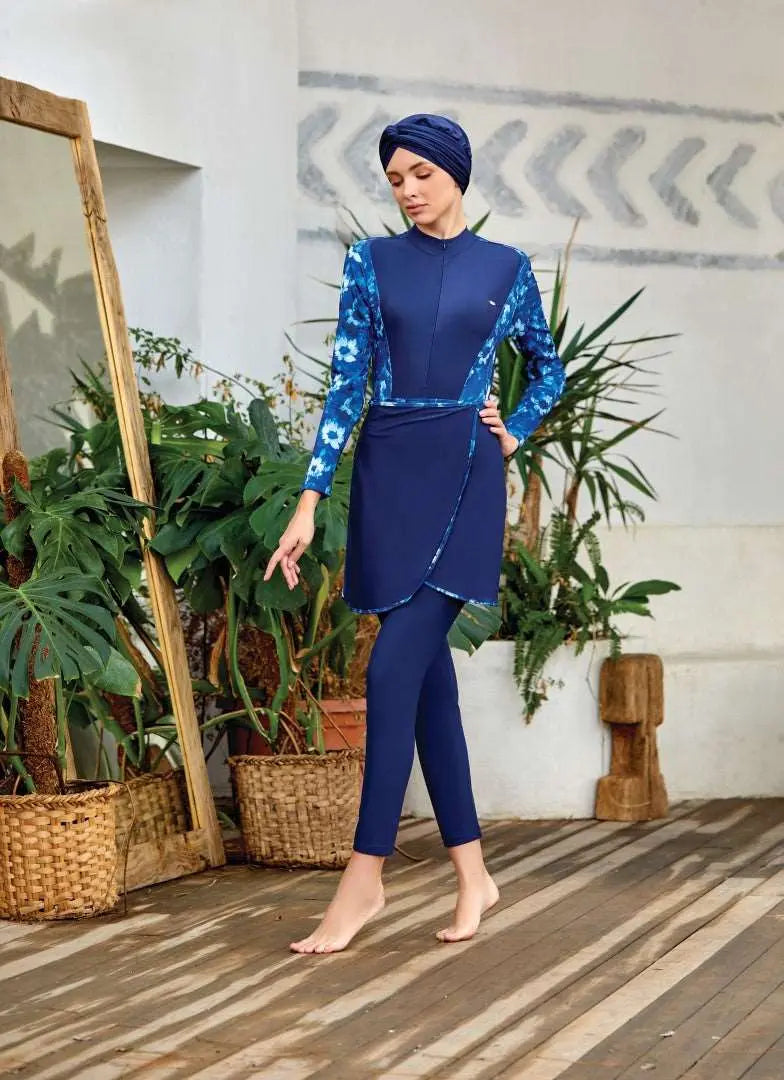 Adasea Burkini Lycra Swimsuit 4359 Voile Fashion