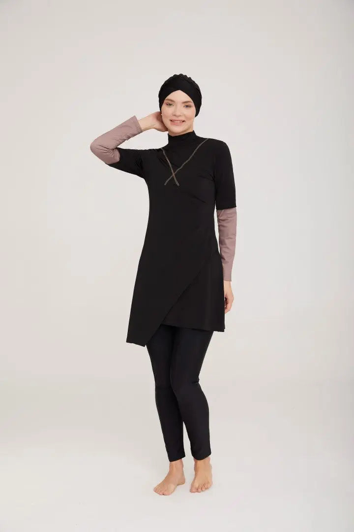 Adasea Burkini Lycra Swimsuit-4414 Voile Fashion