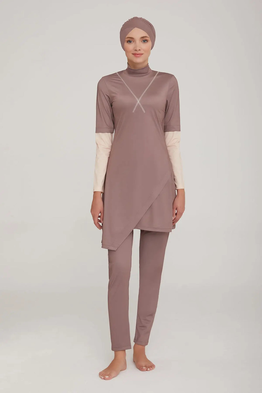 Adasea Burkini Lycra Swimsuit-4414 Voile Fashion