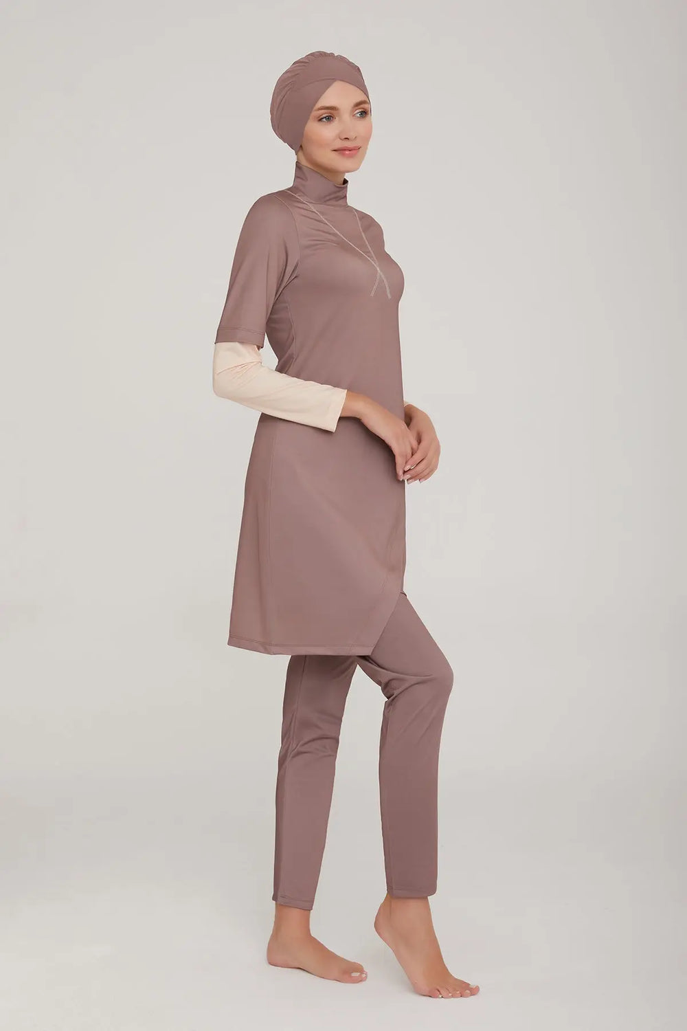 Adasea Burkini Lycra Swimsuit-4414 Voile Fashion