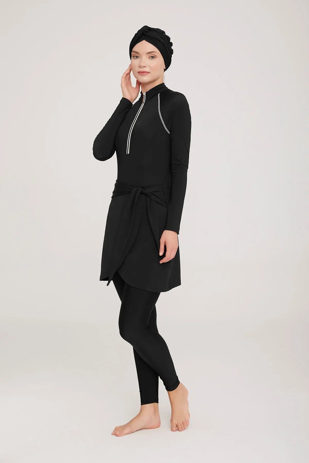 Adasea Burkini Lycra Swimsuit-4460 Voile Fashion