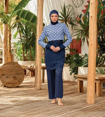 Adasea Burkini Lycra Swimsuit-4473 Voile Fashion