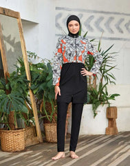 Adasea Burkini  Swimsuit-1325 Voile Fashion