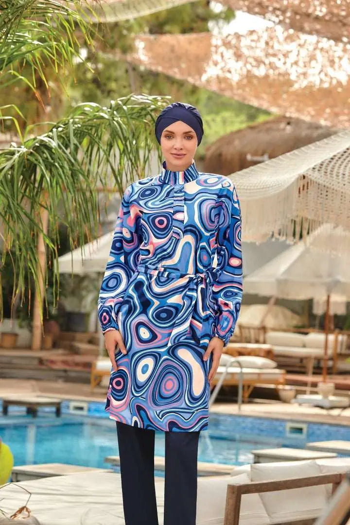 Adasea Burkini  Swimsuit-1332 Voile Fashion