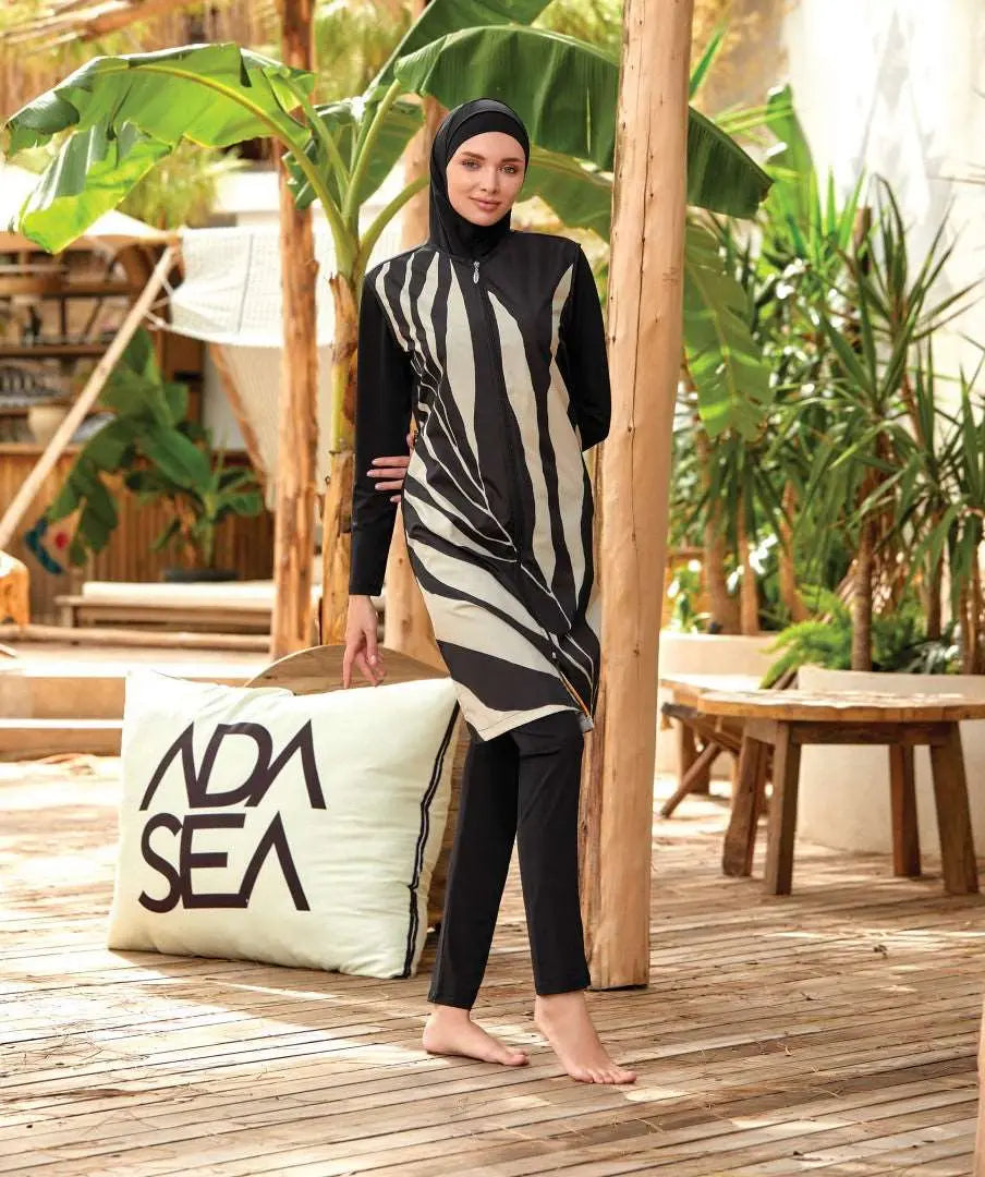 Adasea Burkini Swimsuit-2233 Voile Fashion