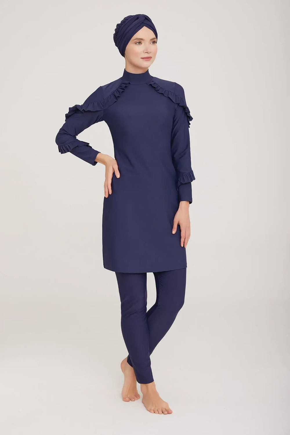 Adasea Burkini  Swimsuit-4104-B Voile Fashion