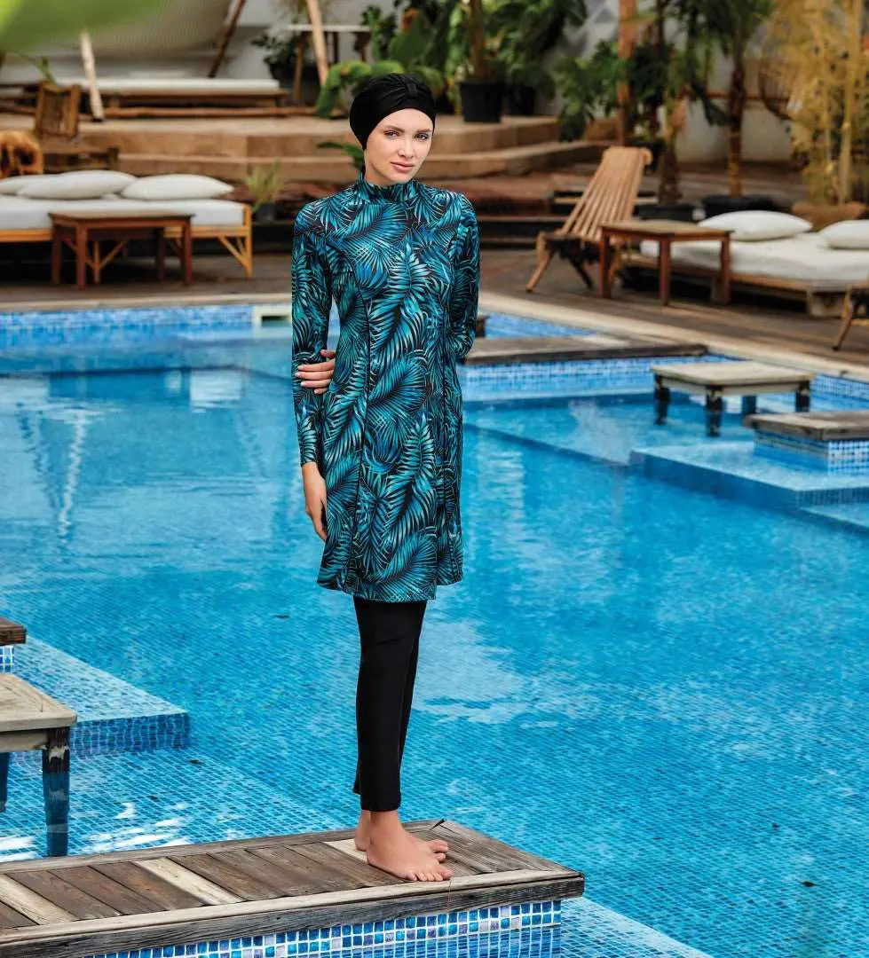 Adasea Burkini  Swimsuit-4400 Voile Fashion