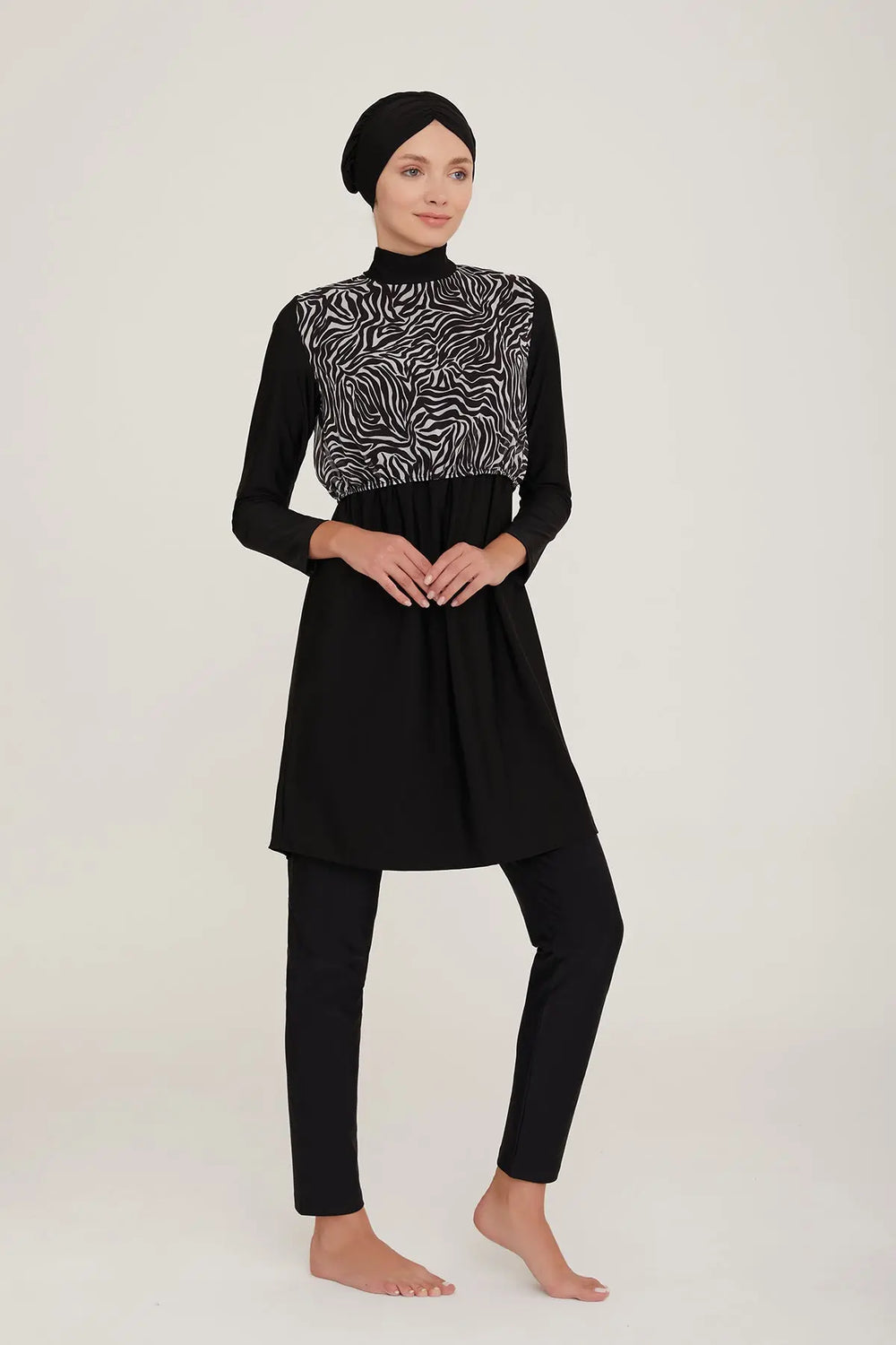 Adasea Burkini  Swimsuit-4412 Voile Fashion