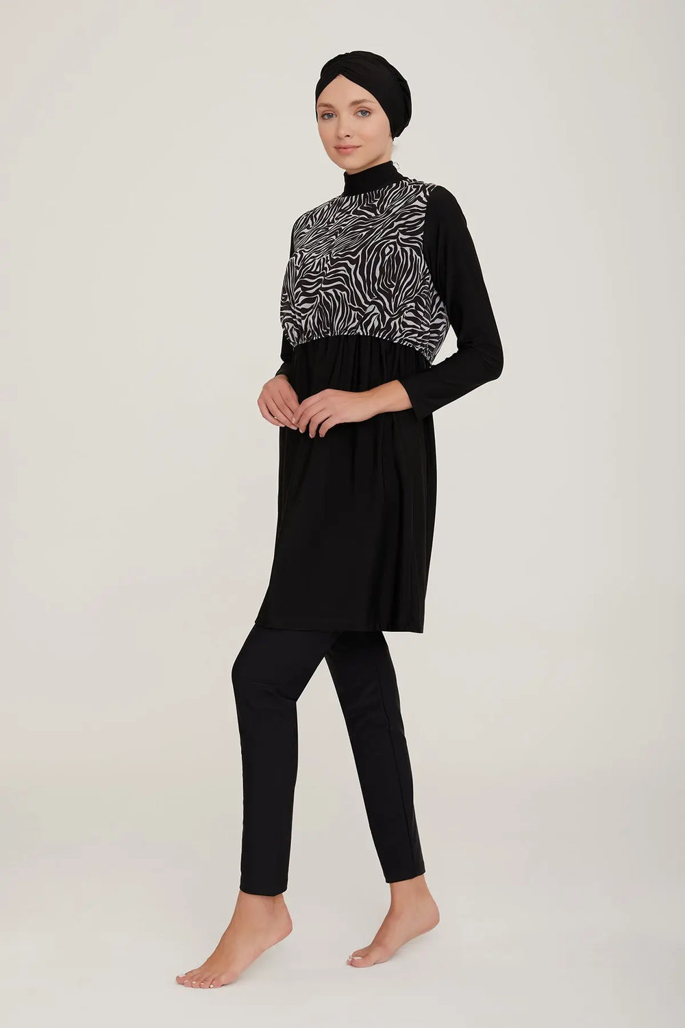 Adasea Burkini  Swimsuit-4412 Voile Fashion