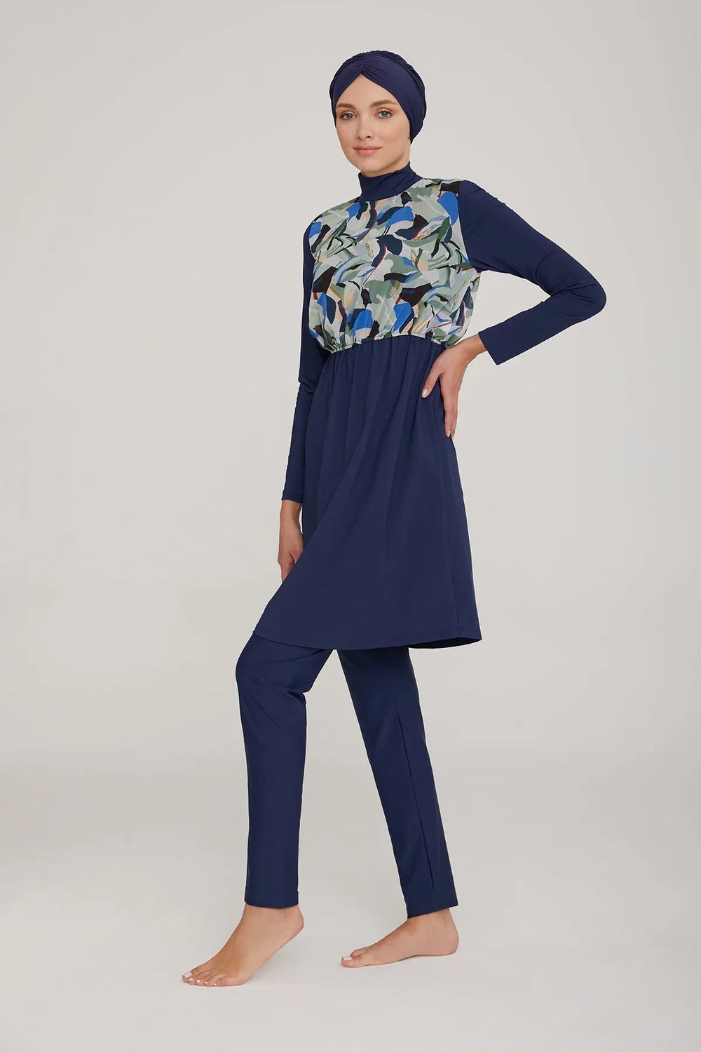 Adasea Burkini  Swimsuit-4413 Voile Fashion