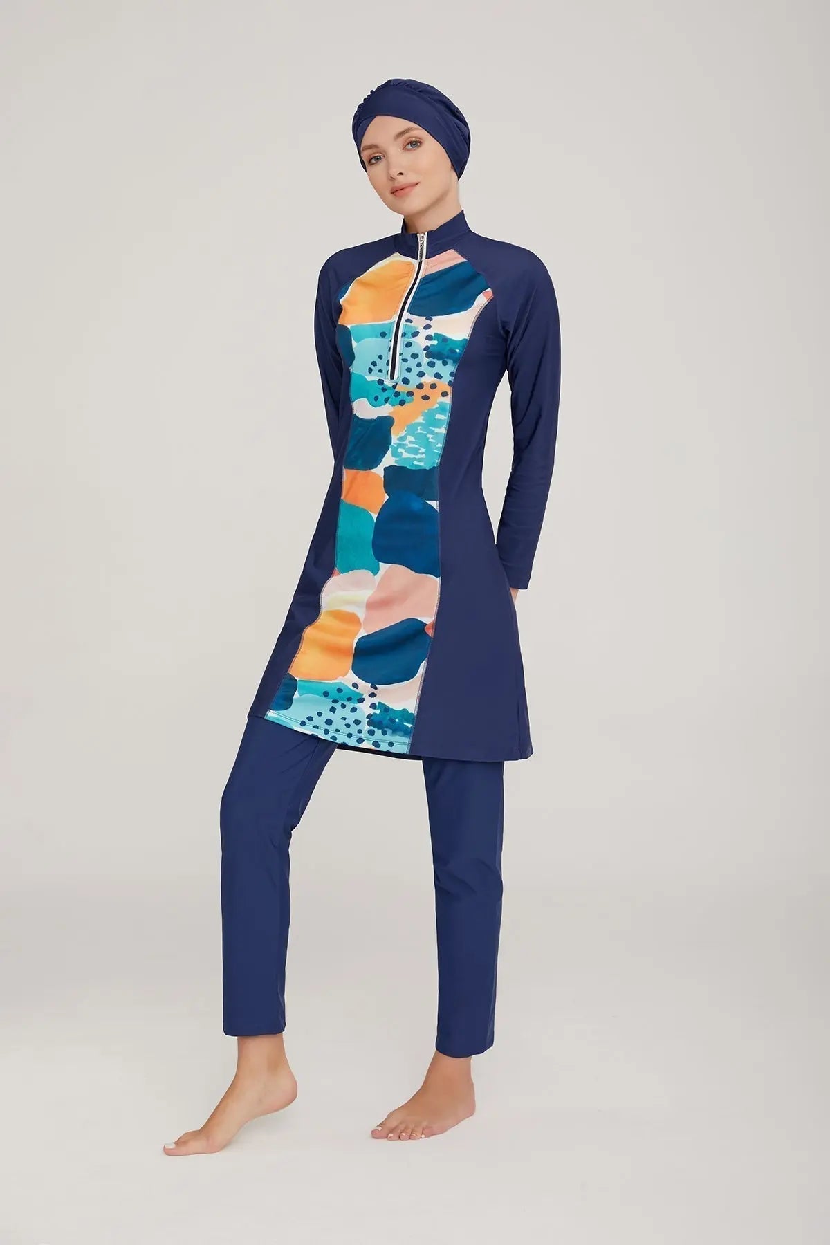 Adasea Burkini  Swimsuit-4418 Voile Fashion