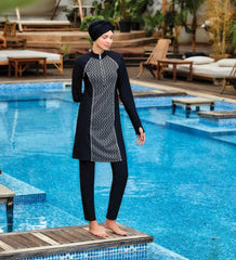 Adasea Burkini  Swimsuit-4420 Voile Fashion