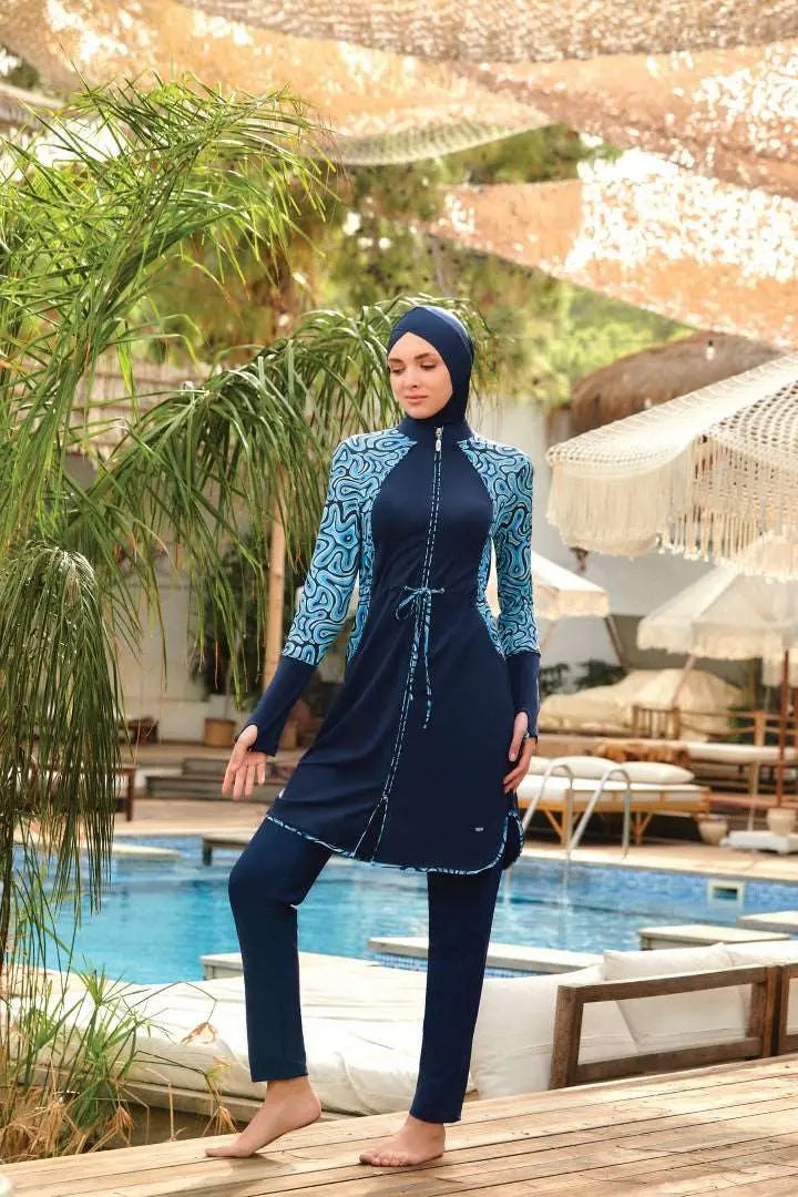 Adasea Burkini  Swimsuit-4431 Voile Fashion