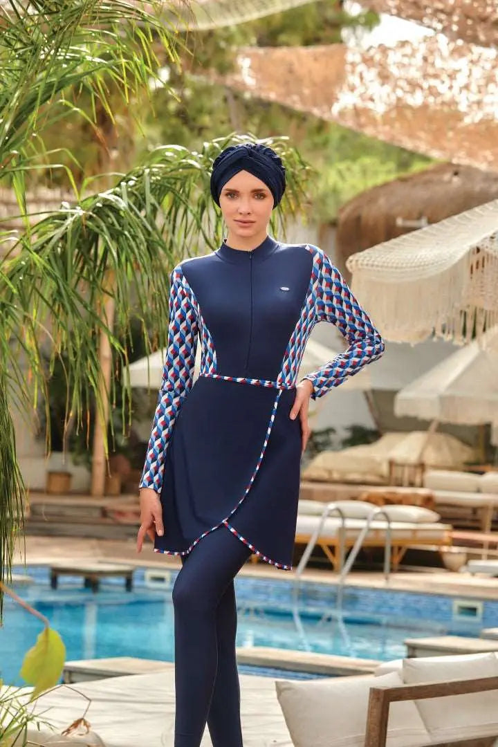 Adasea Burkini  Swimsuit-4454 Voile Fashion