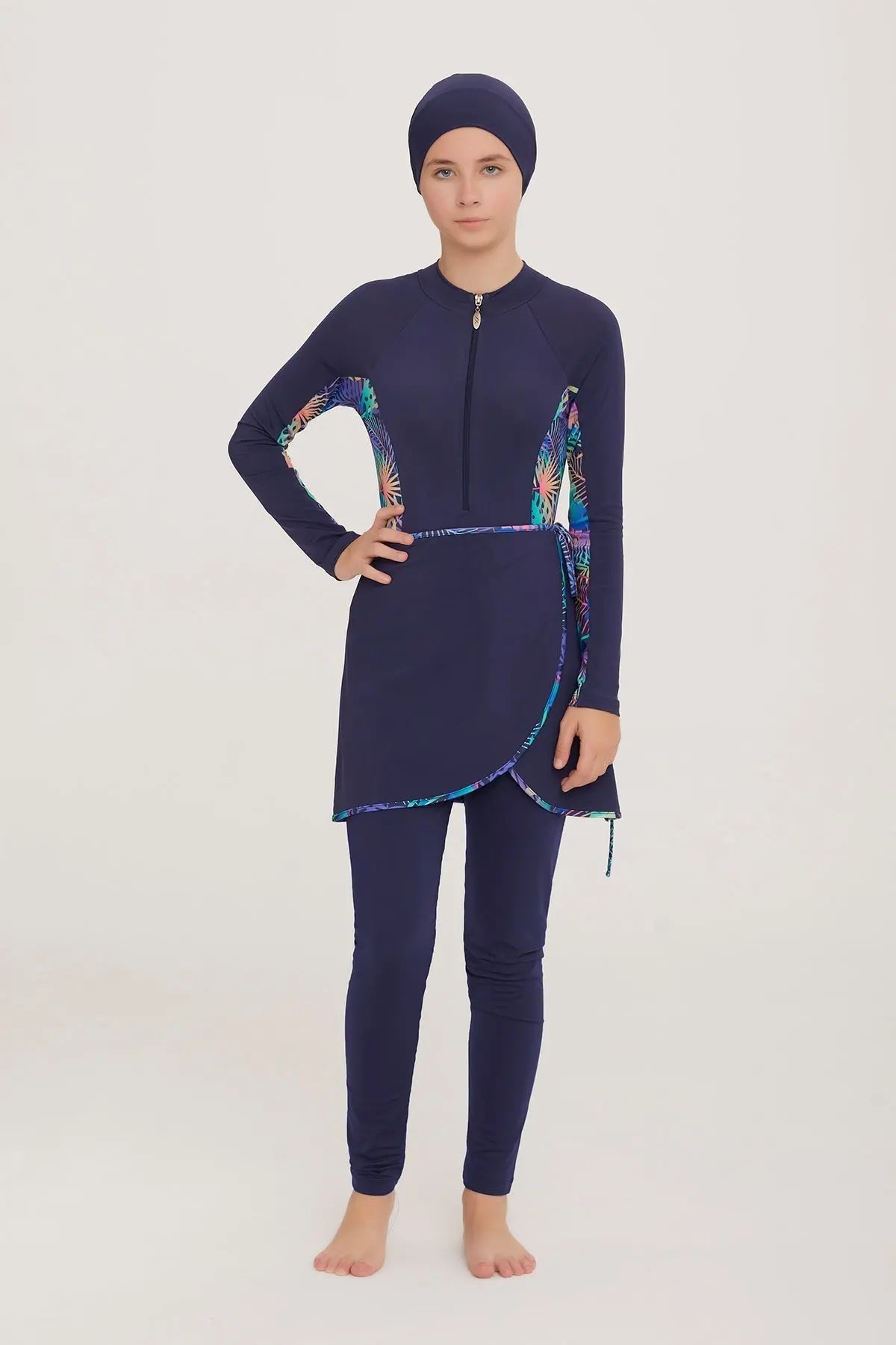 Adasea Burkini  Swimsuit-5904 Voile Fashion