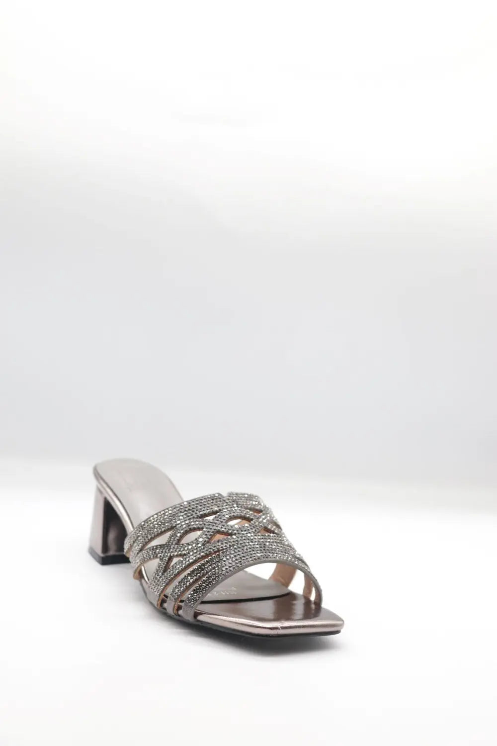 Block Heel Mule Voile Fashion