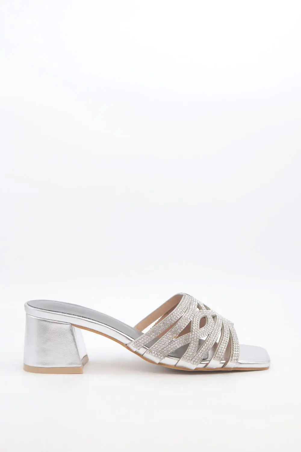 Block Heel Mule Voile Fashion