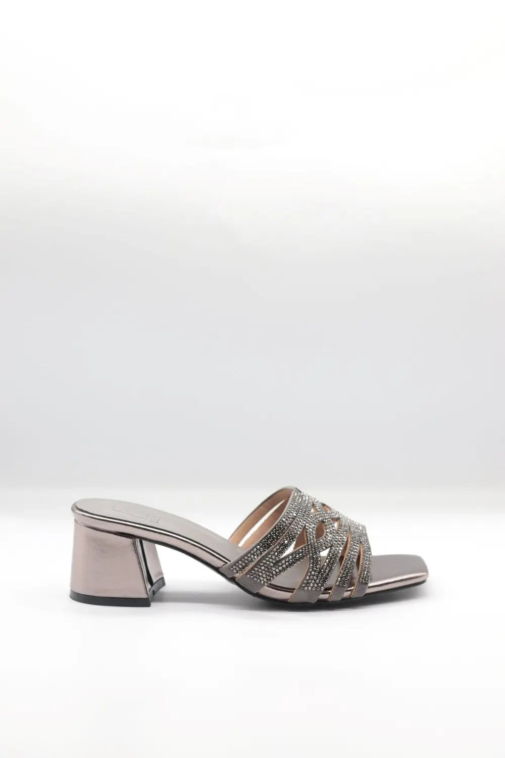 Block Heel Mule Voile Fashion