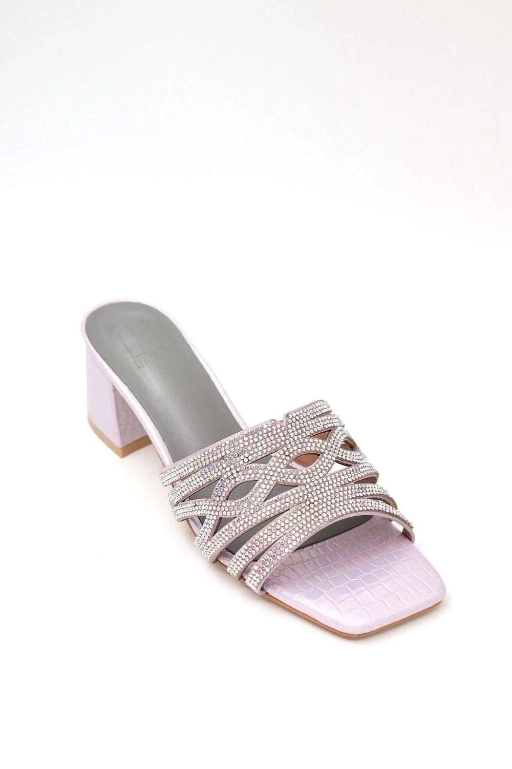 Block Heel Mule Voile Fashion