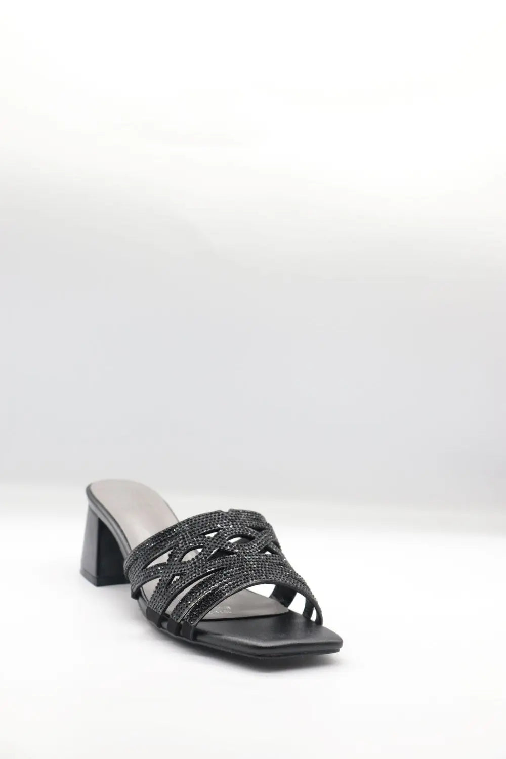 Block Heel Mule Voile Fashion