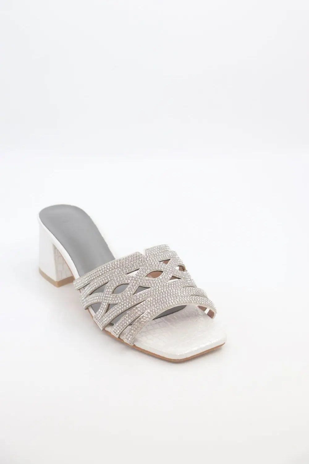 Block Heel Mule Voile Fashion