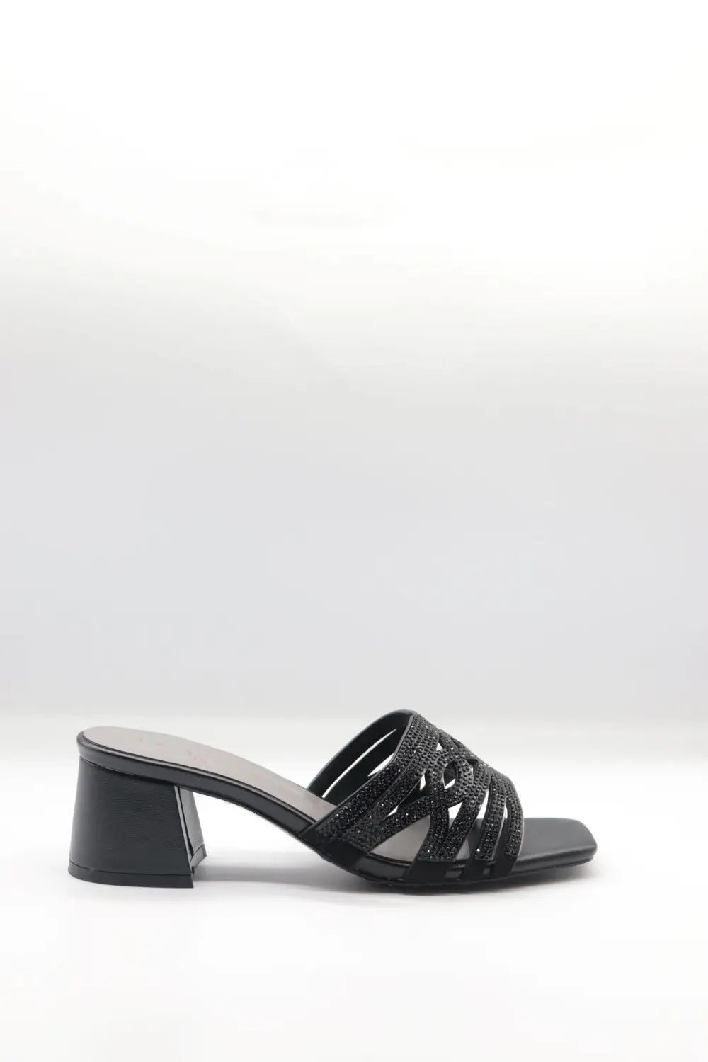 Block Heel Mule Voile Fashion