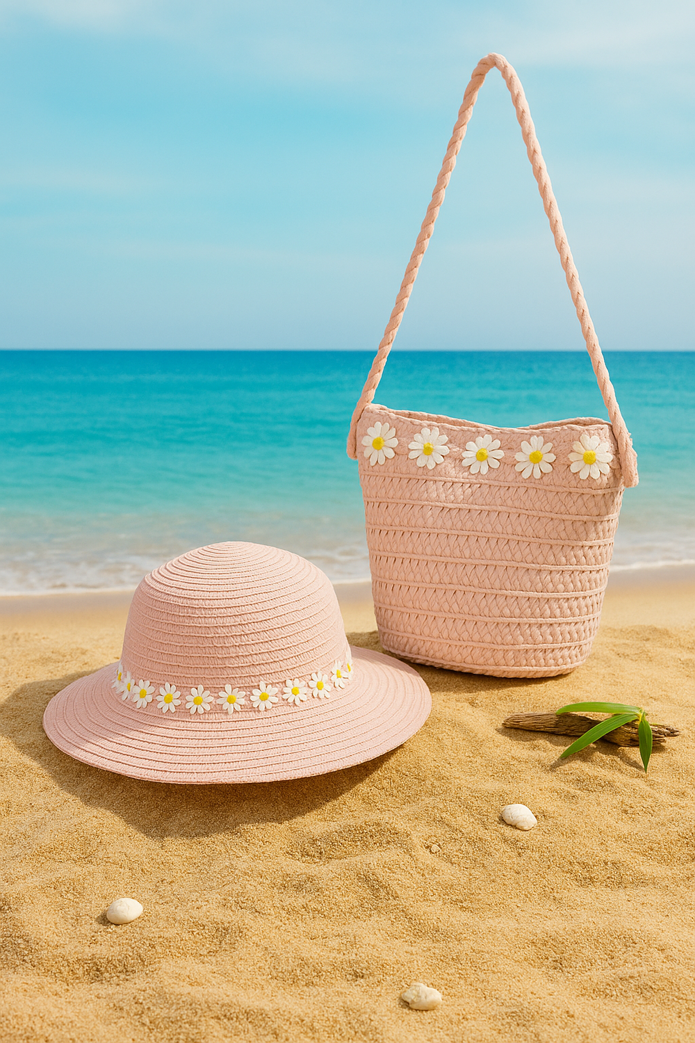 Beach kids Hat With Bag  Voile