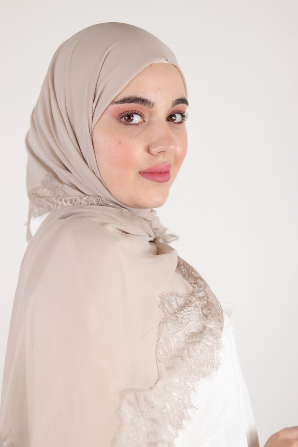 Chiffon Hijab With Dantel Voile Fashion