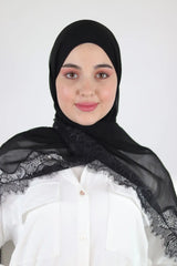 Chiffon Hijab With Dantel Voile Fashion