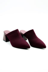 Block Heel Mule  Voile Fashion