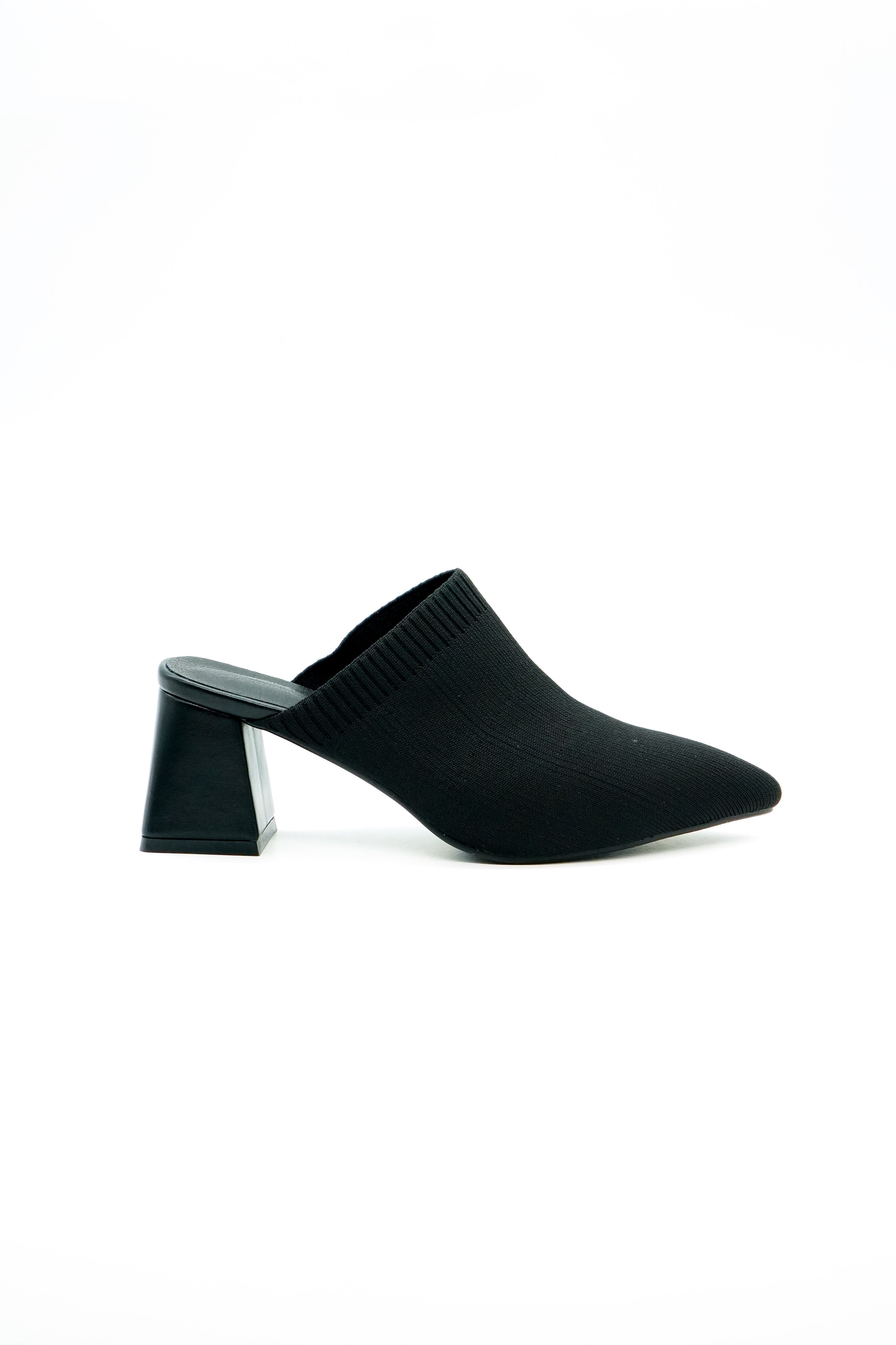 Block Heel Mule  Voile Fashion