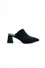 Block Heel Mule  Voile Fashion