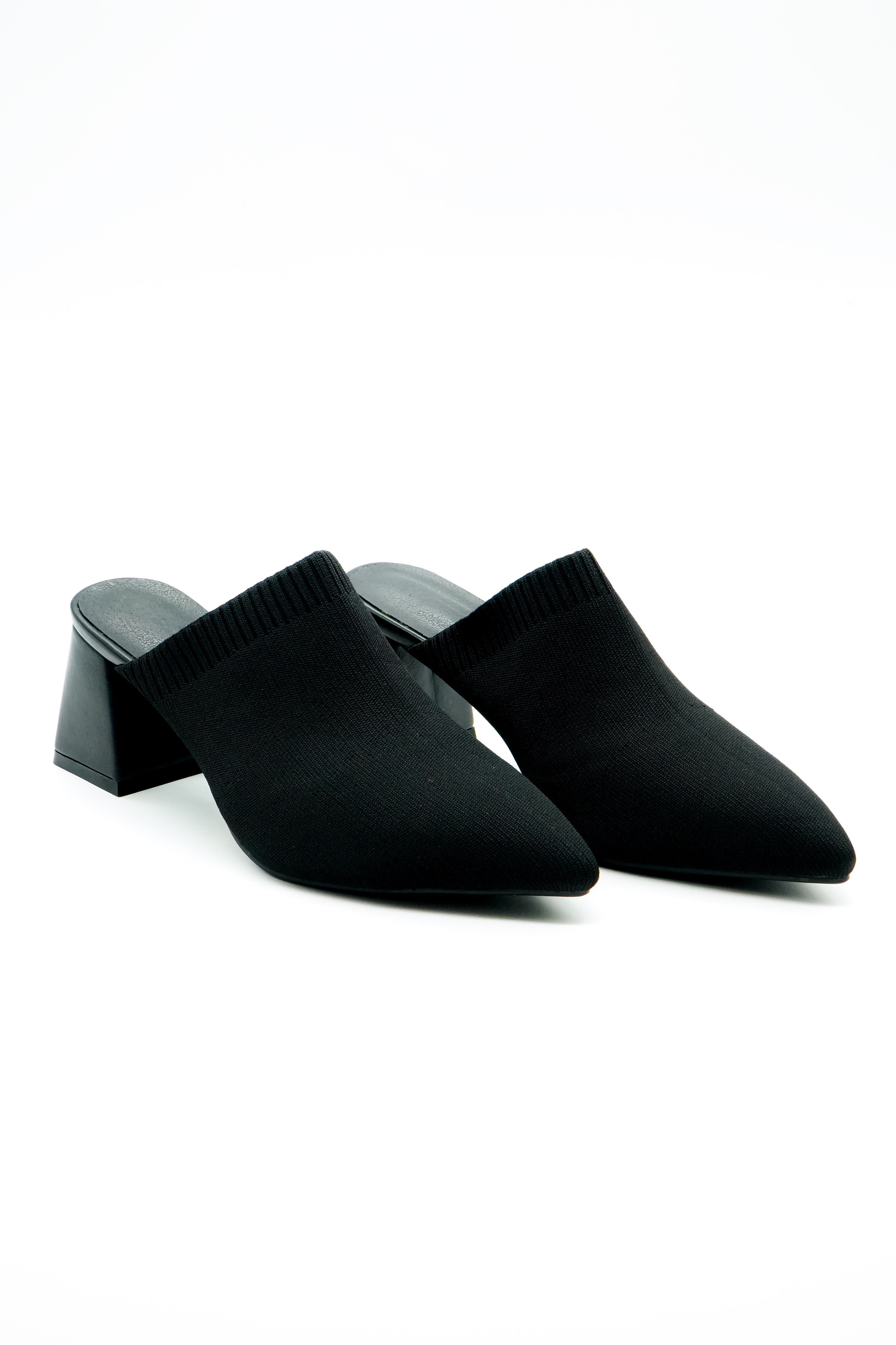 Block Heel Mule  Voile Fashion