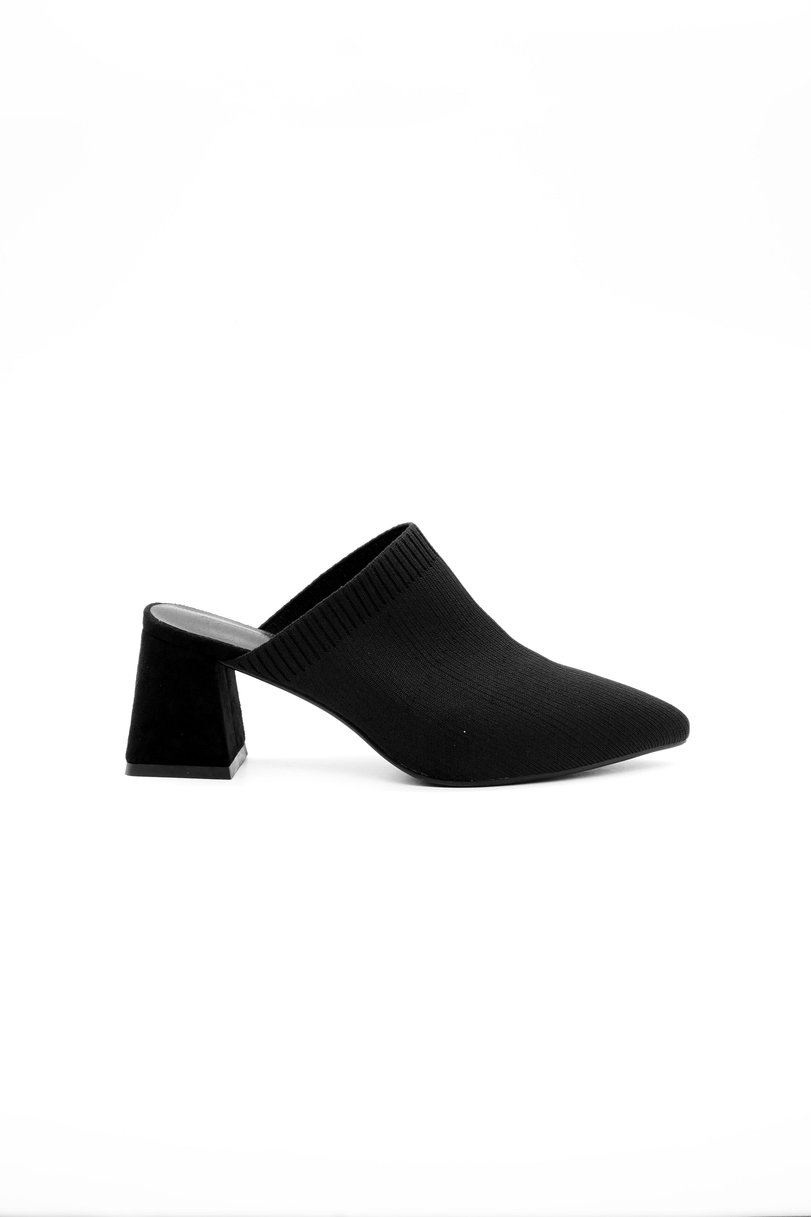 Block Heel Mule  Voile Fashion
