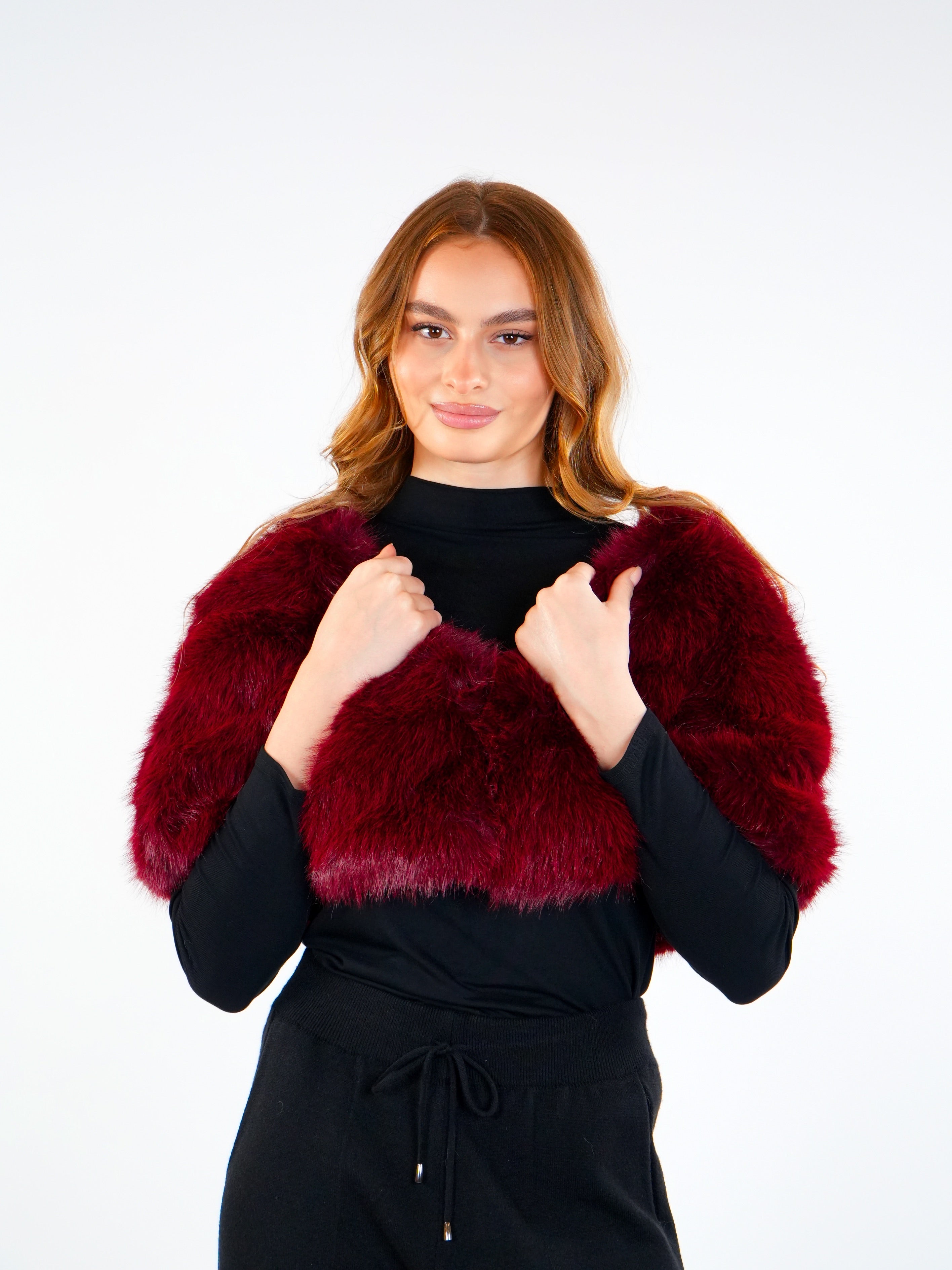 وشاح كتف من الفرو الناعم