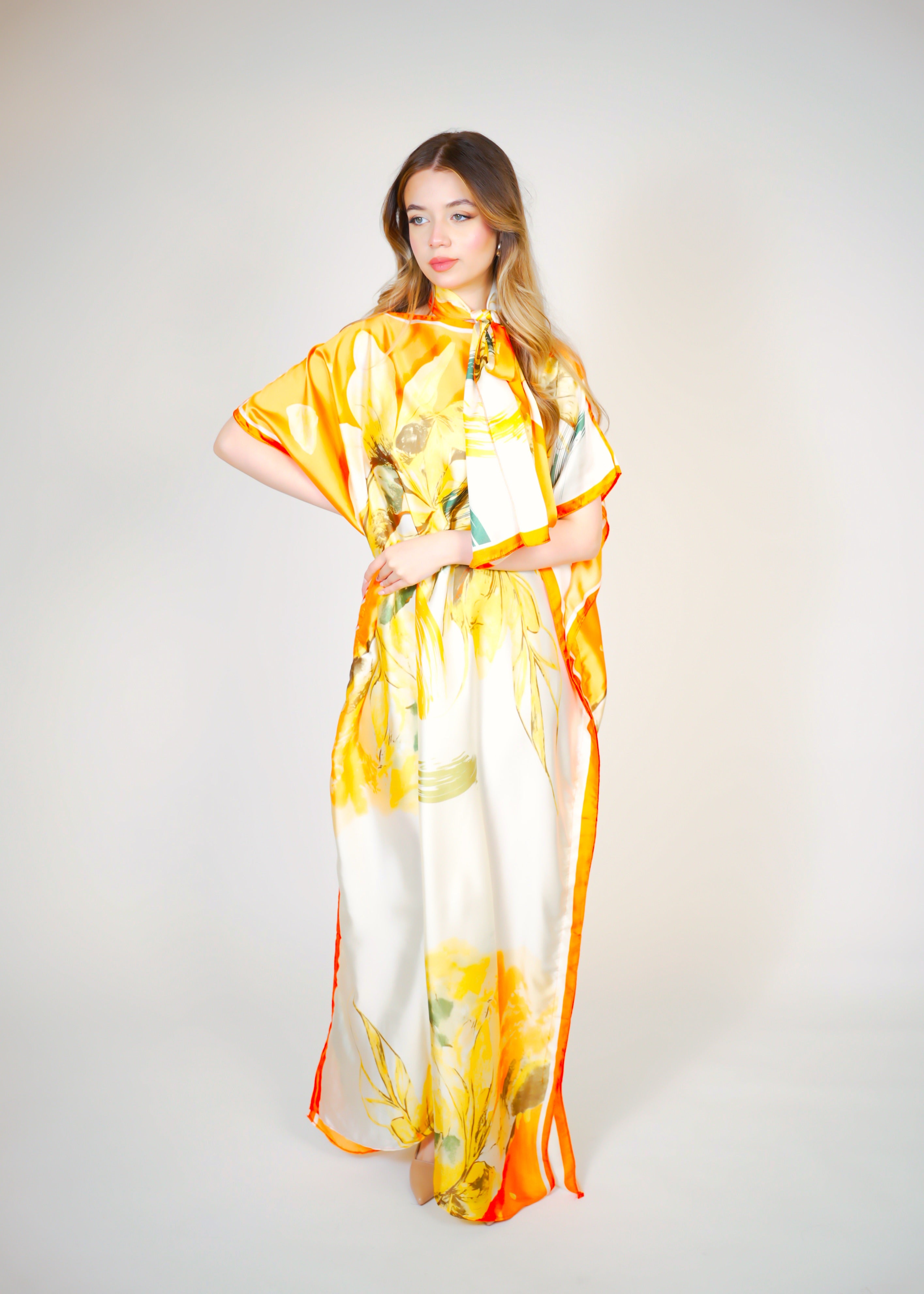 Beach Dress With Scarf  Voile