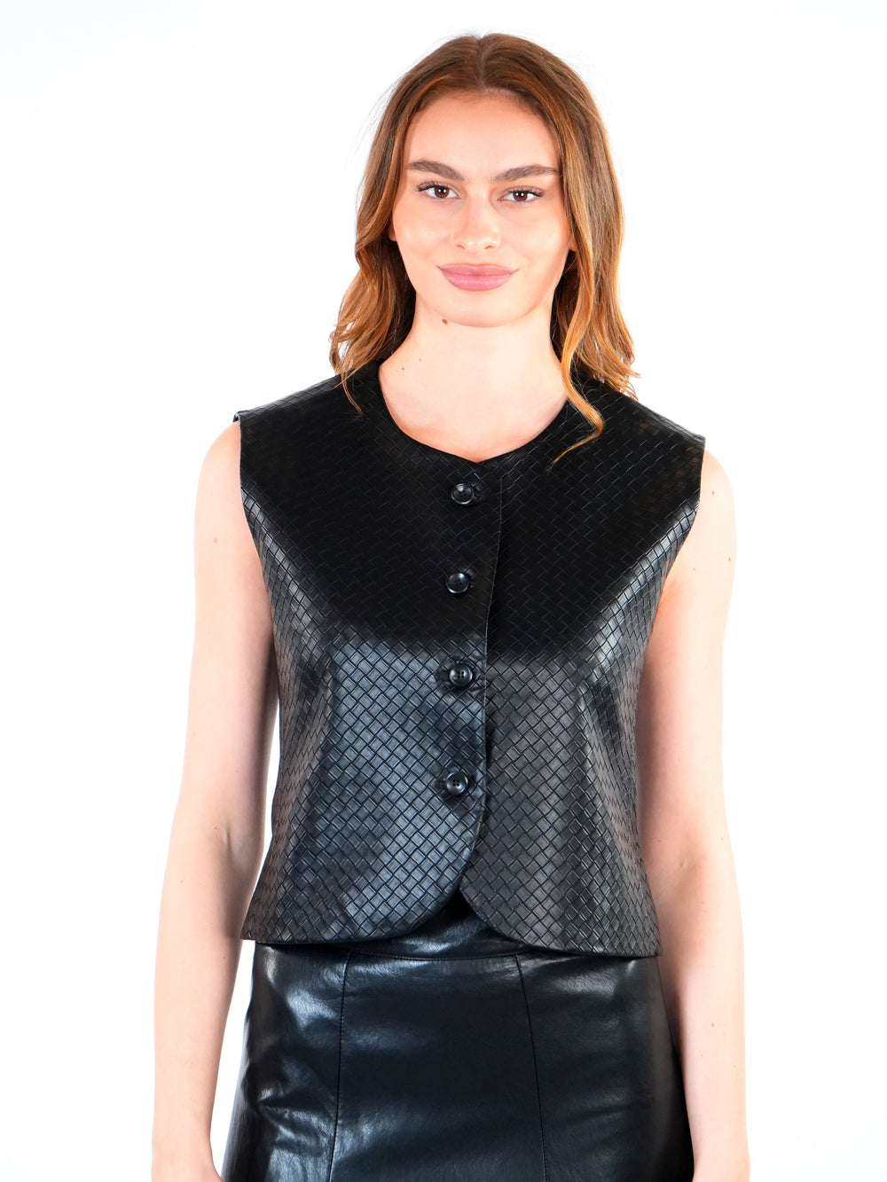 Pu Leater Vest  Elora