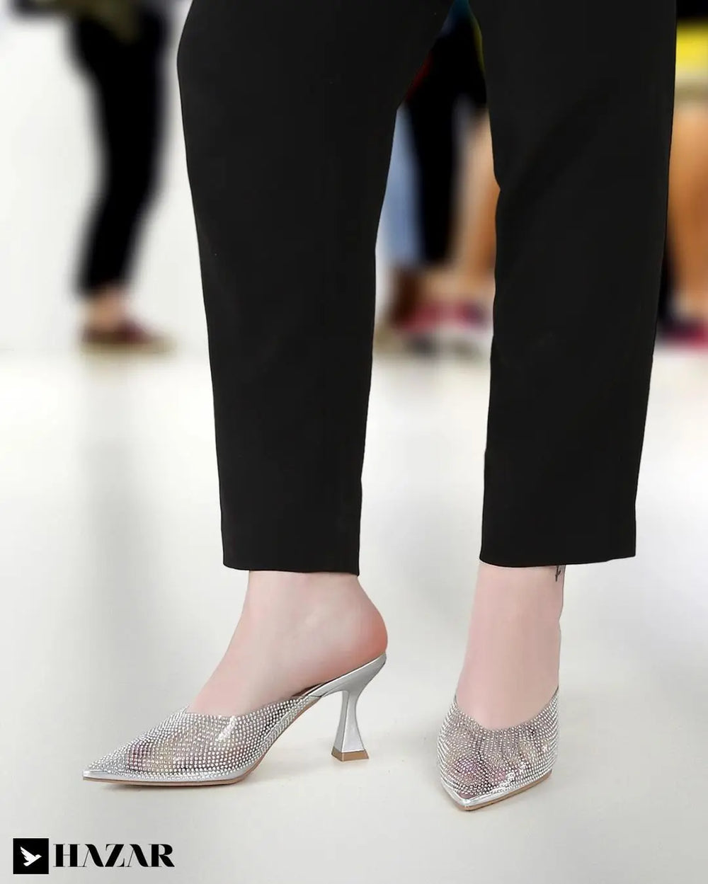 Kitten Heel Mule Voile Fashion