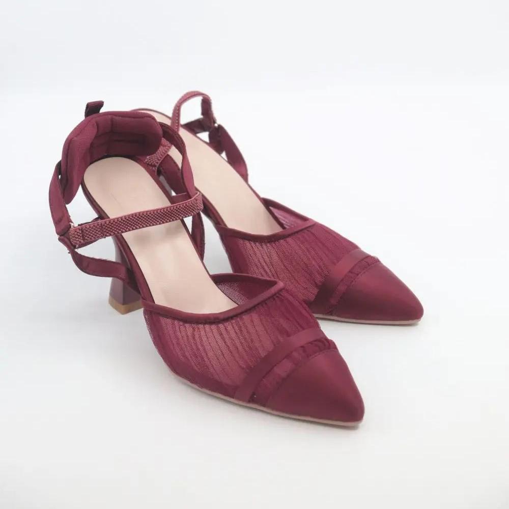 Med Heel Shoe Voile Fashion