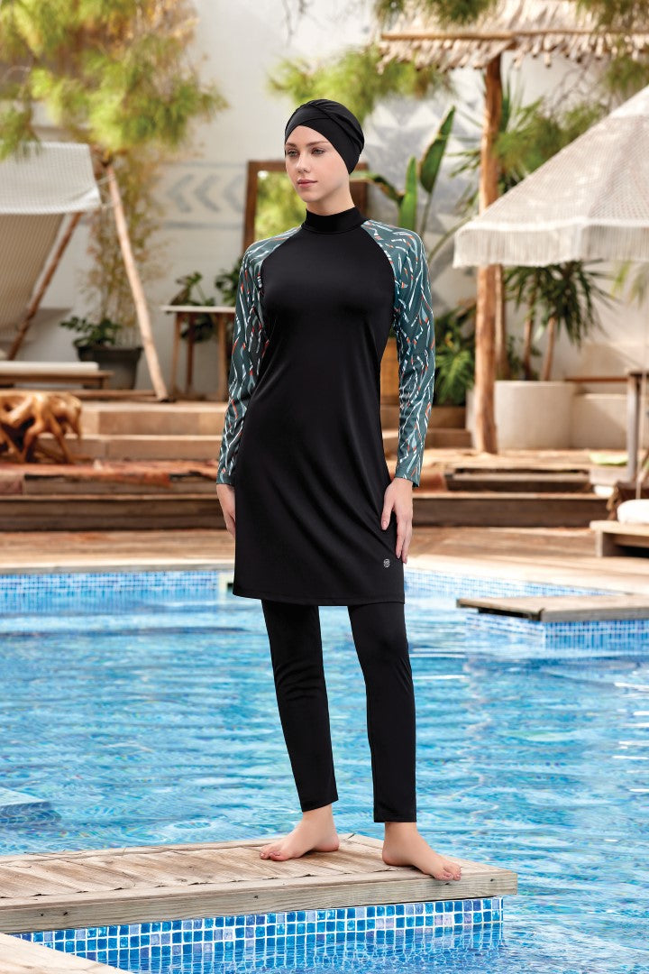 Rozamay Burkini Swimsuit-9017 Voile Fashion