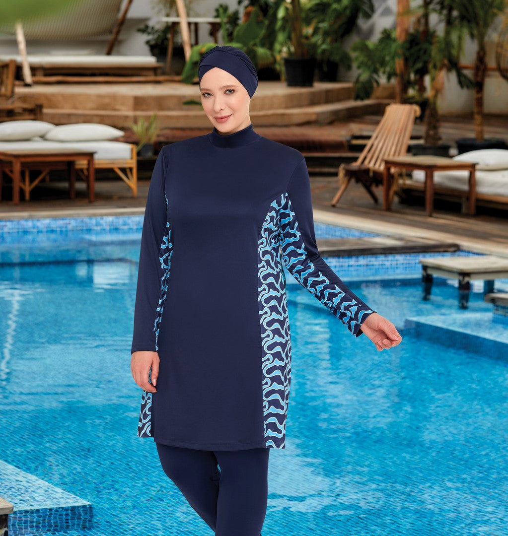Rozamay Burkini Swimsuit-9105-B Voile Fashion