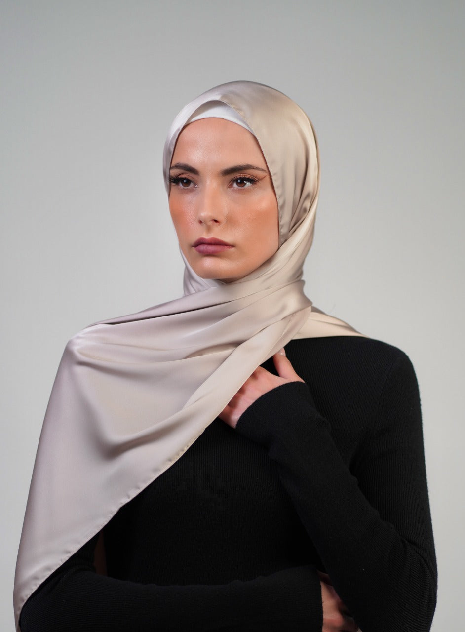 Plain Satin Hijab - Voile Fashion