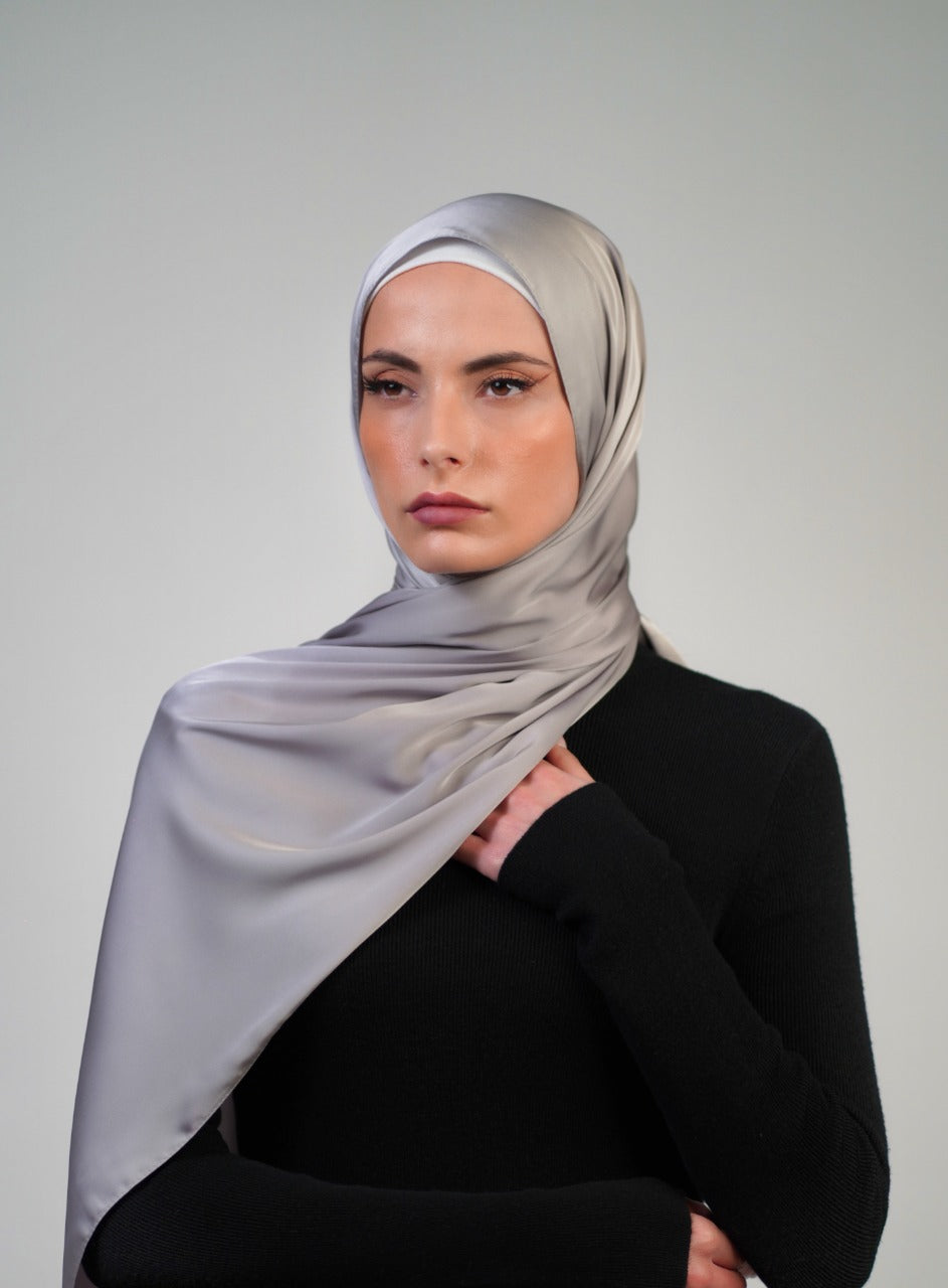 Plain Satin Hijab - Voile Fashion