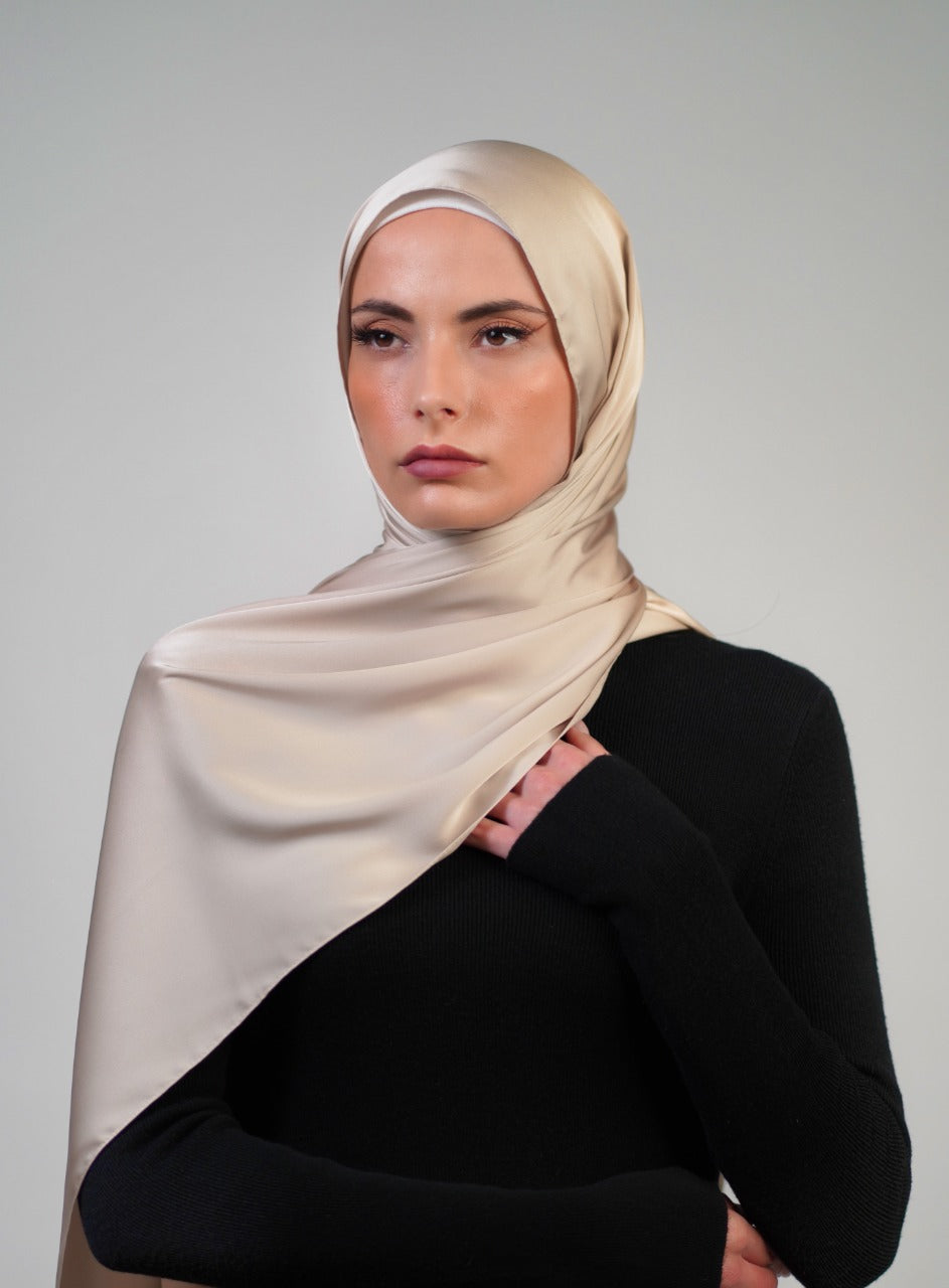 Plain Satin Hijab - Voile Fashion